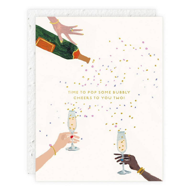 Wedding + Engagement Card: Pop Some Bubbly